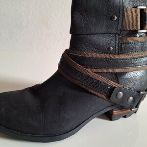 SOREL Waterproof Lolla Tall Boots, Black Mud, Women's, size 6.5